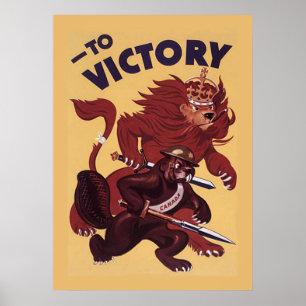 To Victory Canada ~ War Propaganda Campaign. 1942 Poster