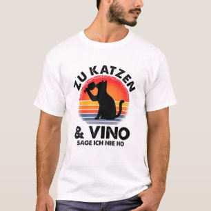 To Vino I Never Say No Wine Drinker Cat Wine Glass T-Shirt