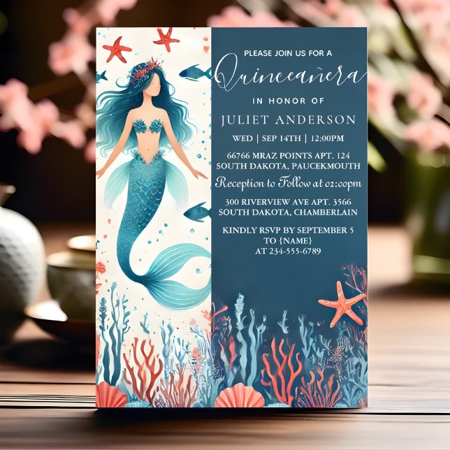 To Water Ocean Fish Life Under The Sea Quinceanera Invitation (Creator Uploaded)