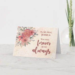 To Wife Custom Name Wedding Anniversary Forever Card