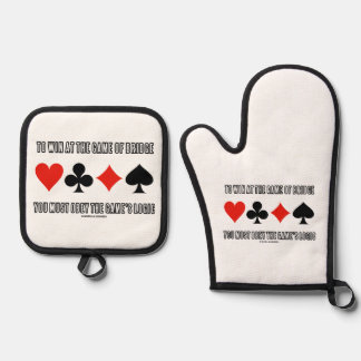 To Win At The Game Of Bridge Must Obey Logic Oven Mitt & Pot Holder Set