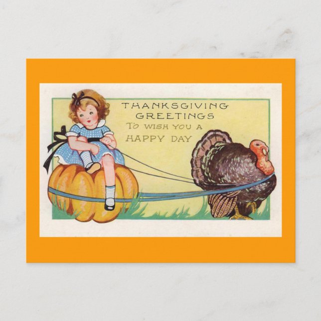"To wish you a happy Day" Thanksgiving Postcard (Front)