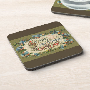 To Wish You a Happy New Year, Vintage Victorian Coaster