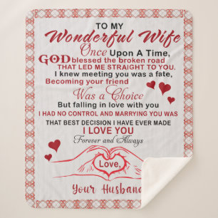 To Wonderful Wife I Knew Meeting You Was A Fate Sherpa Blanket
