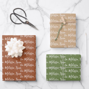 To Your Name Modern Handwriting Boho 1 Wrapping Paper Sheet