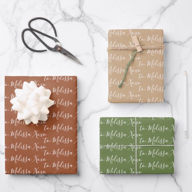 To Your Name Modern Handwriting Boho 1 Wrapping Paper Sheet (Front)