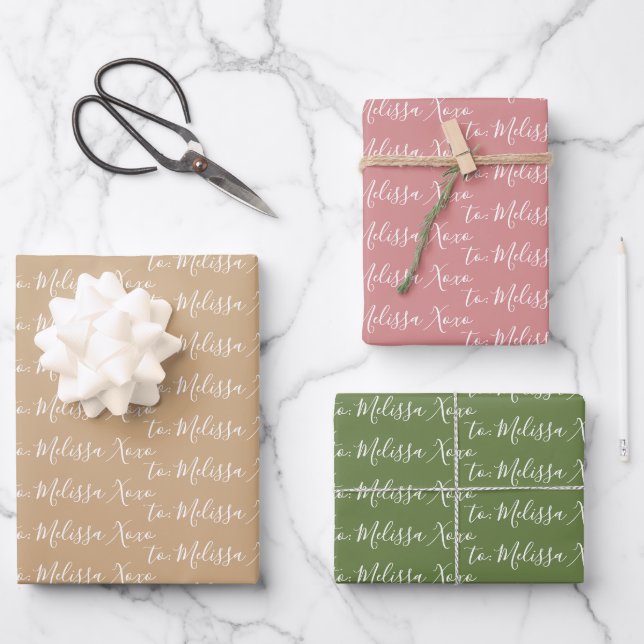 To Your Name Modern Handwriting Boho 2 Wrapping Paper Sheet (Front)
