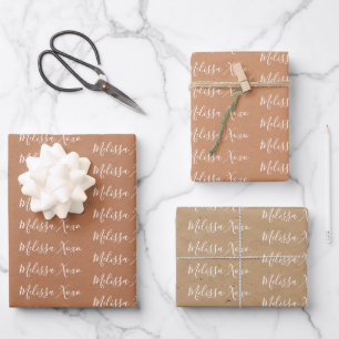 To Your Name Modern Handwriting Faux Paper Bag