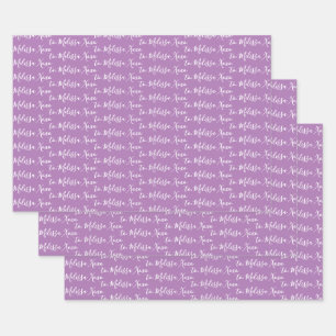 To Your Name Modern Handwriting Lavender Purple Wr Wrapping Paper Sheet
