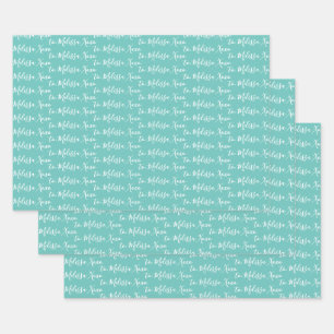 To Your Name Modern Handwriting Mint Green Wrappin Wrapping Paper Sheet