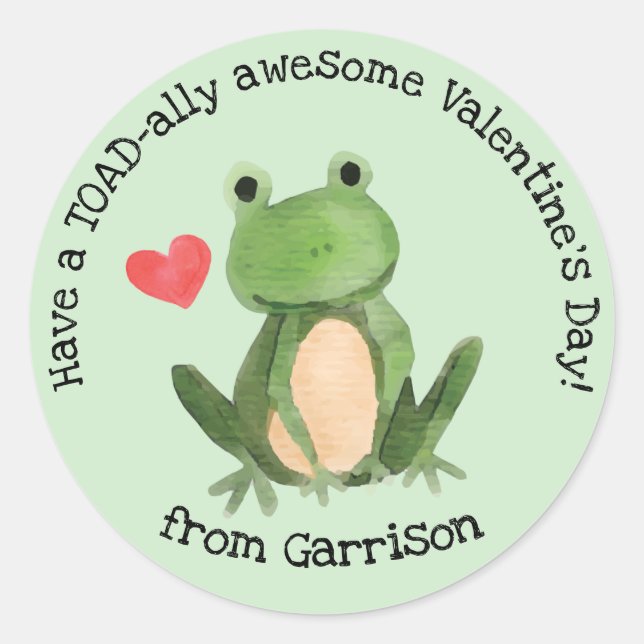 Toad-ally Awesome Valentine Sticker (Front)