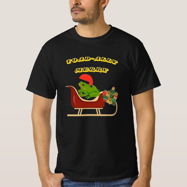 Toad-ally Merry Frog Christmas Tee (Front)