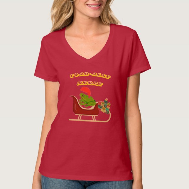 Toad-ally Merry Frog Christmas Tee (Front)