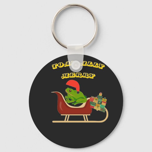 Toad-ally Merry Frog Christmas Tee Key Ring (Front)