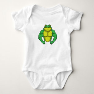 Toad as Bodybuilder with big Muscles Baby Bodysuit