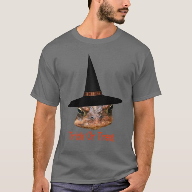 Toad Face Witch Hat Halloween Funny T-Shirt (Front)