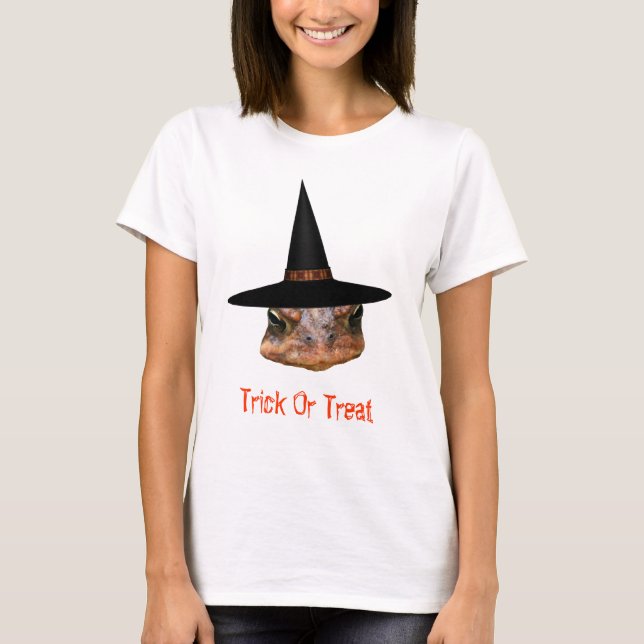 Toad Face Witch Hat Halloween T-Shirt (Front)