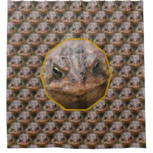 Toad Frog Face Nature Pattern Shower Curtain