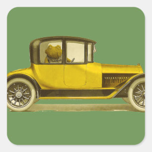 Toad in a motor car-Wind in the Willows Square Sticker
