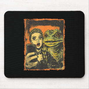 Toad Monster Selfie With Goth Girl Horror Comic Gr Mouse Mat