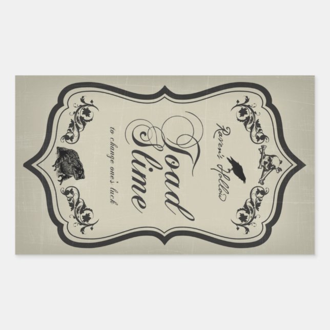 Toad Slime Halloween Jar Sticker Label (Front)