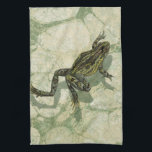 Toad Swinning in the Water Tea Towel<br><div class="desc">Vision Studio is using the giclée (French for “to spray”) technique in this art piece. It makes it unique and the different shades of green emphasise the peacefulness on this image. Choose this piece of artwork for your next Zazzle product.</div>