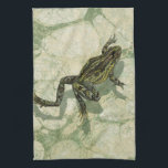 Toad Swinning in the Water Tea Towel<br><div class="desc">Vision Studio is using the giclée (French for “to spray”) technique in this art piece. It makes it unique and the different shades of green emphasise the peacefulness on this image. Choose this piece of artwork for your next Zazzle product.</div>