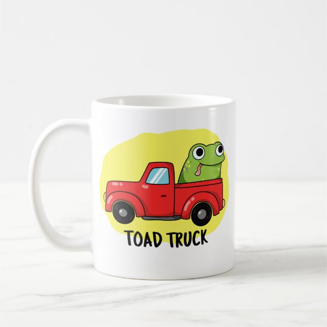 Toad Truck Funny Tow Truck Pun  Coffee Mug (Left)