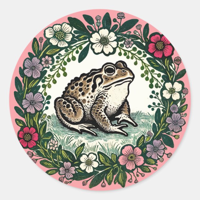 Toad Wildflowers                                   Classic Round Sticker (Front)