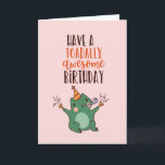 Toadally Awesome Cute Frog Pun Funny Birthday Card<br><div class="desc">Funny and cute birthday card for those who love puns and humour. Perfect way to wish your friends and family happy birthday.  Visit our store for more birthday card collection. You'll find something cool,  humourous and sometimes sarcastic birthday cards for your special someone.</div>