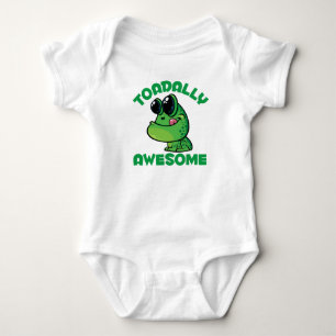 Toadally Awesome Happy Cartoon Toad Baby Bodysuit