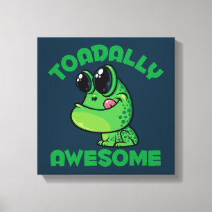 Toadally Awesome Happy Cartoon Toad Canvas Print