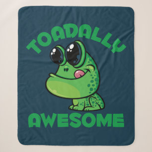 Toadally Awesome Happy Cartoon Toad Sherpa Blanket