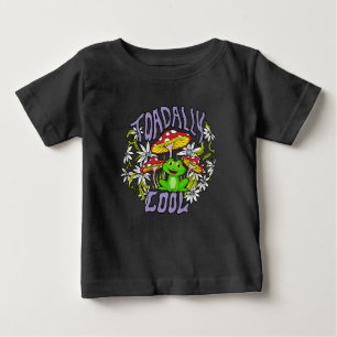 Toadally Cool Colorful floral and frog typography Baby T-Shirt