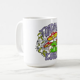 Toadally Cool Colourful floral and frog typography Coffee Mug