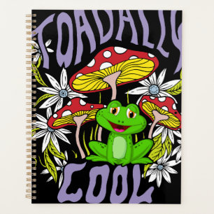 Toadally Cool Colourful floral and frog typography Planner