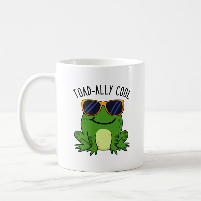 Toadally Cool Funny Toad Pun  Coffee Mug (Left)