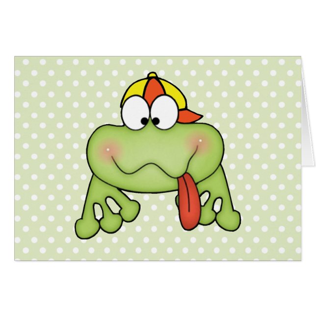 Toadally Cute Boy Frog Blank Card (Front Horizontal)
