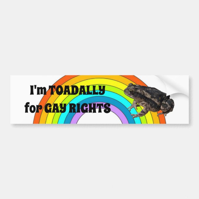 Toadally for gay rights bumper sticker (Front)