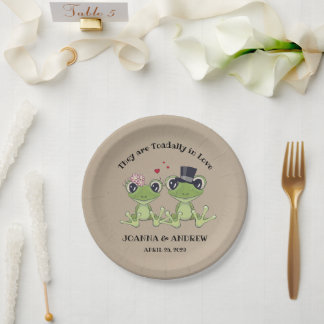 ©Toadally in Love Cute Frog Wedding Personalised Paper Plate
