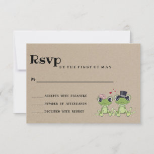 ©Toadally in Love Frog Couple Rustic Wedding RSVP
