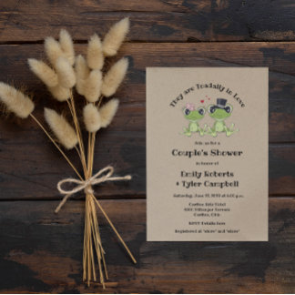 ©Toadally in Love Frog Couple Wedding Shower Invitation