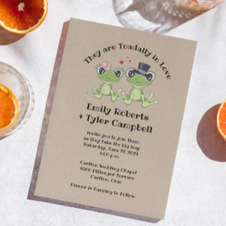 Toadally in Love Frog Wedding Invitation ©