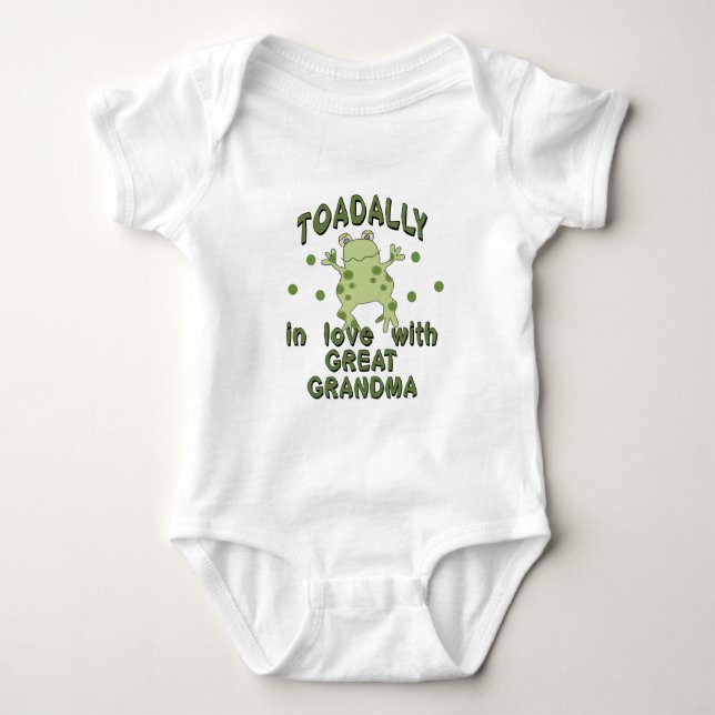 TOADALLY Love Great Grandma Frog Baby Bodysuit (Front)