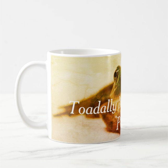 Toadally Not a Morning Person Fun Coffee Coffee Mug (Left)
