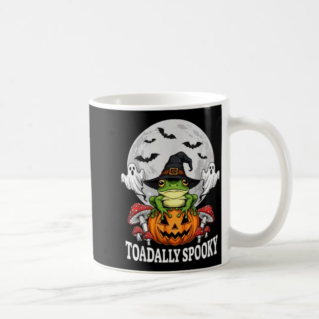Toadally Soky Funny Halloween Frog On Pumpkin Full Coffee Mug (Right)