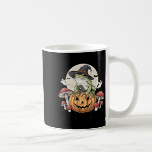 Toadally Soky Funny Halloween Frog On Pumpkin With Coffee Mug