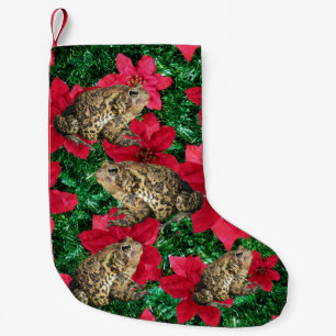 Toadly Awesome Poinsettia Toad Christmas Stocking