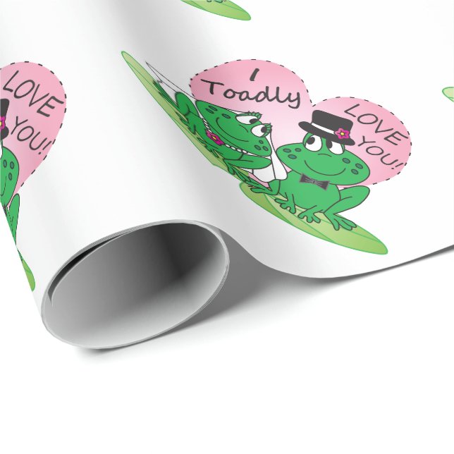 Toadly Love You Valentine Wrapping Paper (Roll Corner)