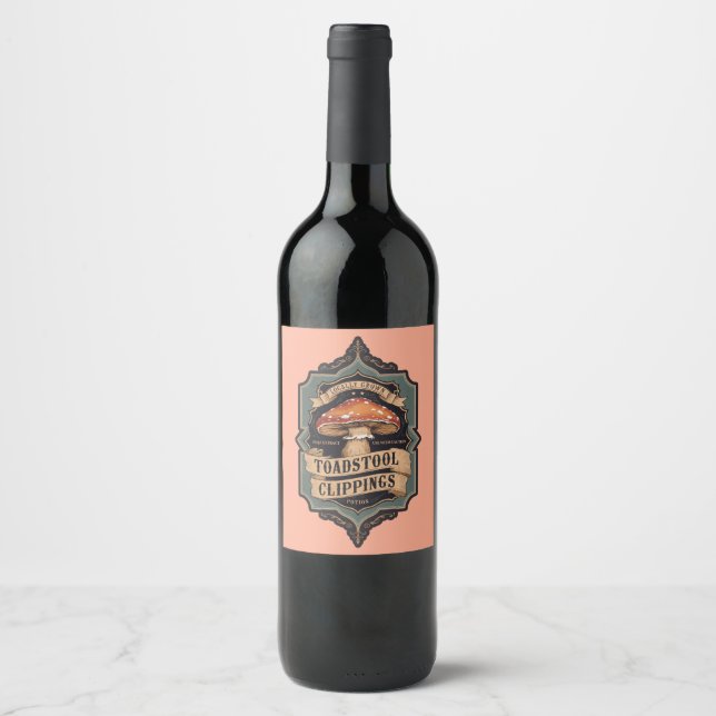 Toadstool clipping wine label (Front)